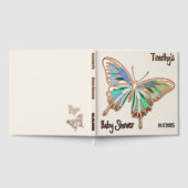 バタフライスイートパレットベビーシャワーバラ金ゴールド ゲストブック (全面)