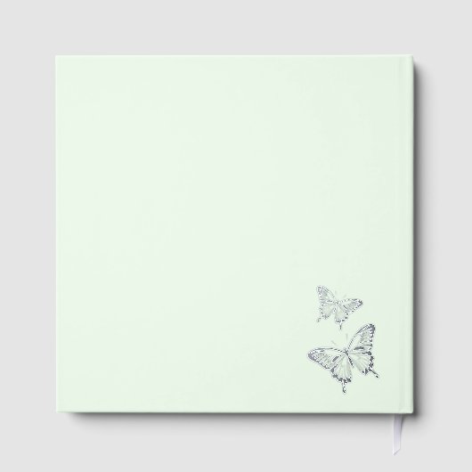 バタフライスイートパレットベビーシャワー銀箔 ゲストブック (裏面)