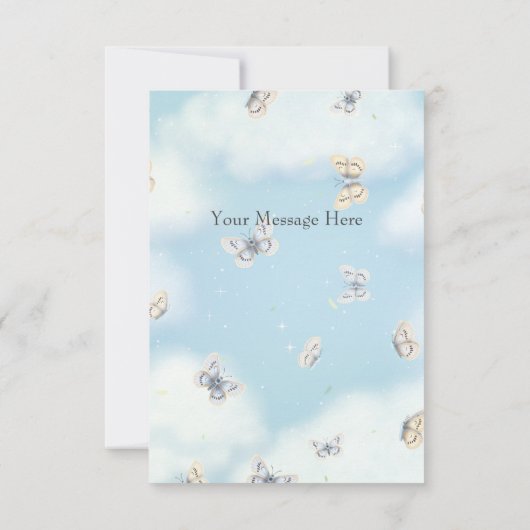 バタフライスウォームインドリーミーブルースカイカスタム サンキューカード (裏面)