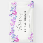 バタフライスカイかわいらしチョウブライダルシャワー 横断幕 (縦)