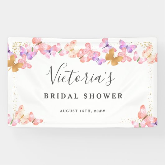 バタフライスカイエレガントチョウブライダルシャワー 横断幕 (横)