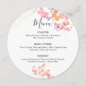 バタフライスカイコーラル金ゴールド紙吹雪ラウンドメニュー メニュー (正面)