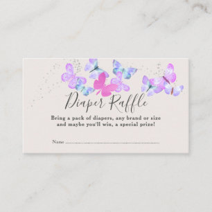 バタフライスカイピンク蝶おむつラッフル エンクロージャーカード