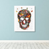 バタフライスカル キャンバスプリント (インサイチュ (ウッドフロア))