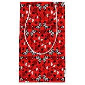 バタフライスカンジナビアフォークアート スモールペーパーバッグ (正面)