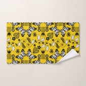 バタフライスカンジナビアフォークアート バスタオルセット (ハンドタオル)