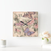 バタフライスクエアクロック スクエア壁時計 (ホーム)