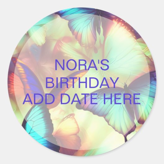 バタフライスクラップブック作りシール ラウンドシール (正面)