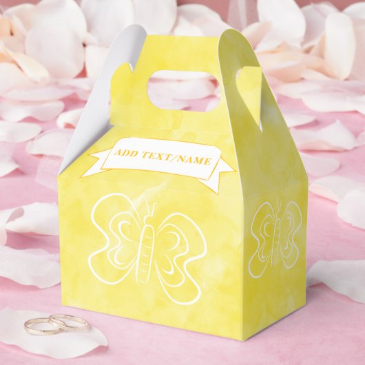 バタフライスケッチカスタムイエローウォーター色 フェイバーボックス (ウェディング)