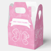 バタフライスケッチカスタムピンクウォーターカラー フェイバーボックス (オープン)