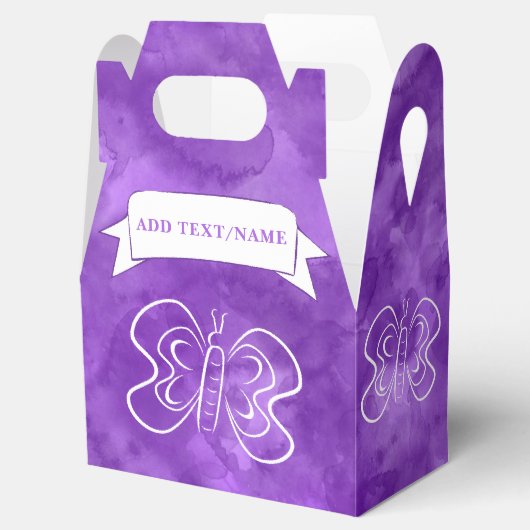 バタフライスケッチカスタム紫色の水色 フェイバーボックス (オープン)
