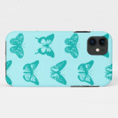 バタフライスケッチ、アクアとターコイズ Case-Mate iPhoneケース (裏面(横))