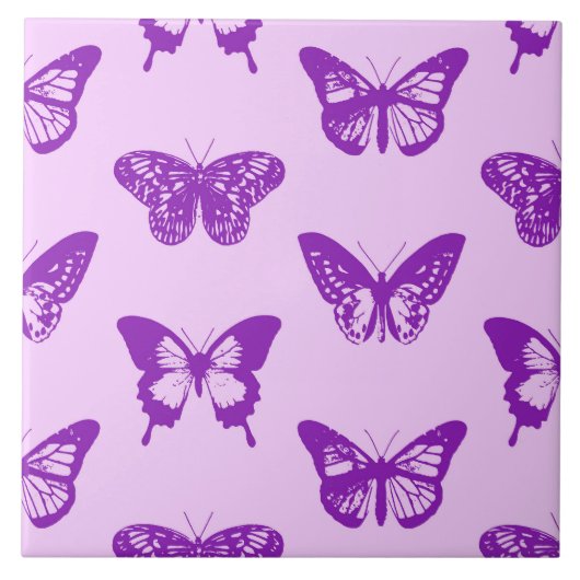 バタフライスケッチ、オーキッドピンクとバイオレット タイル (正面)