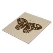 バタフライスケッチ、ベージュにチョコレートブラウン タイル (側面)