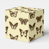 バタフライスケッチ、ベージュにチョコレートブラウン フェイバーボックス (裏面サイド)