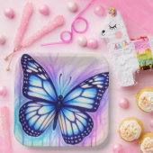 バタフライスケッチ ペーパープレート (パーティー)