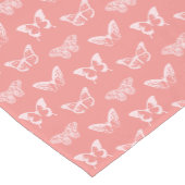 バタフライスケッチ、深いコーラルピンク ショートテーブルランナー (コーナー)