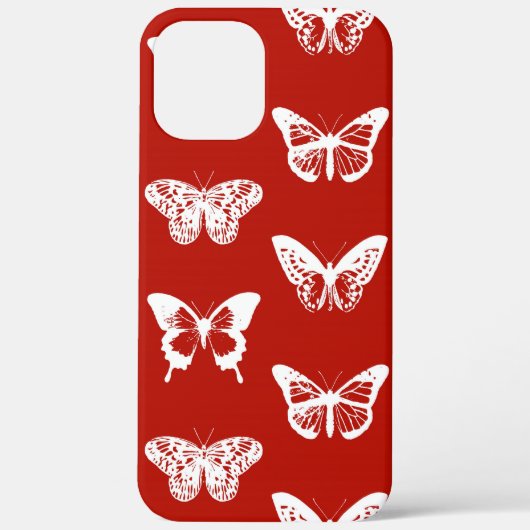 バタフライスケッチ、深い 赤と白 Case-Mate iPhoneケース (裏面)