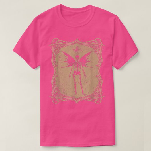バタフライスケルトンFairycoreゴシックグランジ妖精A Tシャツ (デザイン正面)