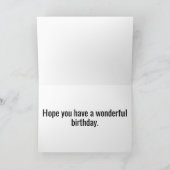 バタフライスタイリッシュアートハッピーバースデー カード (内部)