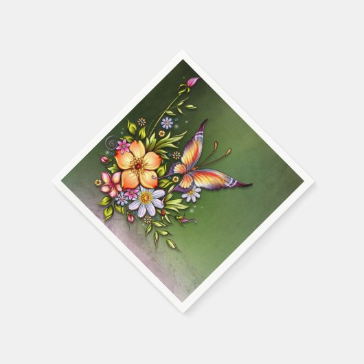 バタフライスタンダードカクテルナプキンス スタンダードカクテルナプキン (角)