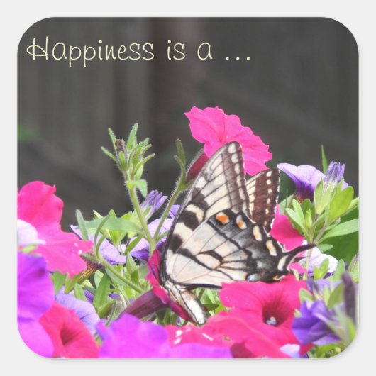 バタフライスティッカー スクエアシール (正面)