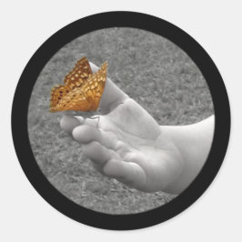 バタフライスティッカー ラウンドシール