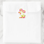 バタフライステッカーの毛虫 ラウンドシール (バッグ)