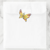 バタフライステッカー/かわいいマンガバタフライ スクエアシール (バッグ)