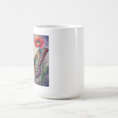 バタフライステンドグラスデザインケシ花 コーヒーマグカップ (中央)