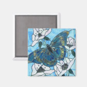 バタフライステンドグラス マグネット (正面/裏面)