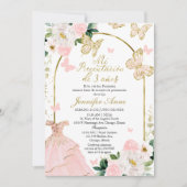 バタフライスペインのガールミプレセンタシオンデ3アニョス 招待状 (正面)