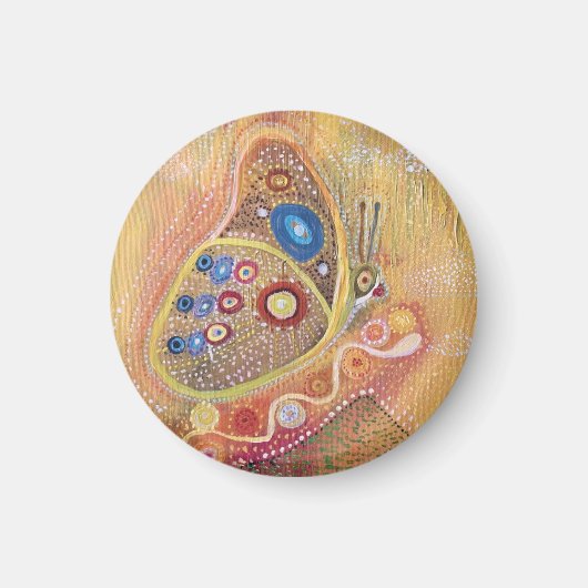 バタフライスモール、1 1/4インチラウンドマグネット マグネット (正面)