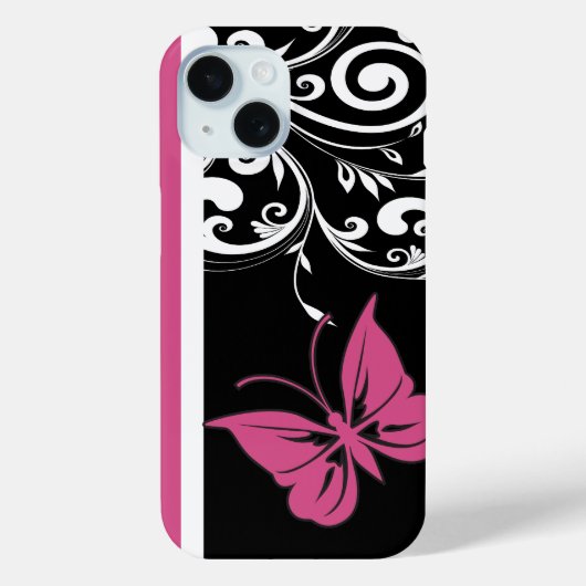 バタフライスワールクランベリーピンク Case-Mate iPhoneケース (裏面)