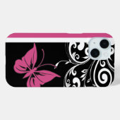 バタフライスワールクランベリーピンク Case-Mate iPhoneケース (裏面 (横))