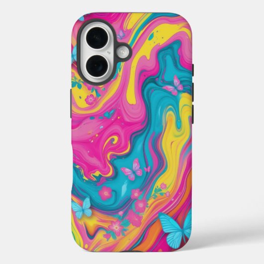 バタフライスワールTye-Dye大理石の電話ケース Case-Mate iPhoneケース (裏面)