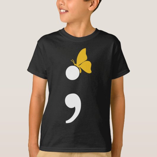 バタフライスーサイドうつ病予防 Tシャツ (正面)