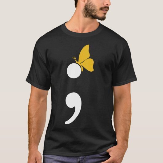 バタフライスーサイドうつ病予防 Tシャツ (正面)