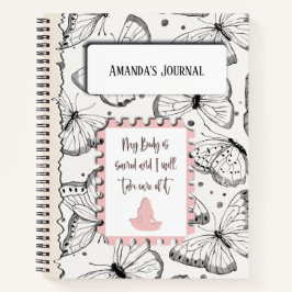 バタフライズパターンヨガ感動的引用文 ノートブック