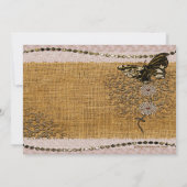 バタフライズビーズレース&バーラップ結婚式招待状 招待状 (裏面)