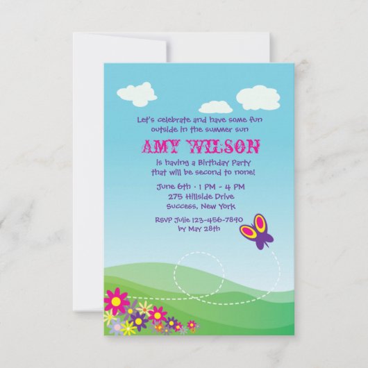 バタフライズフライト招待状 招待状 (正面)