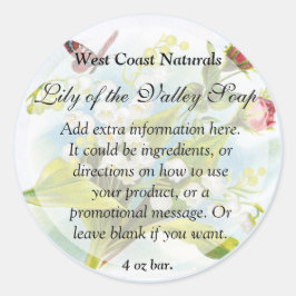 バタフライソープとバスプロダクツのラベル – 青 ラウンドシール