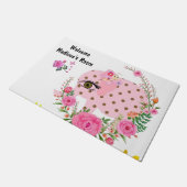 バタフライゾウフローラドアマット ドアマット (アングル)