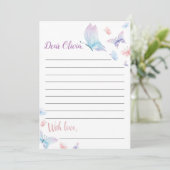 バタフライタイムカプセルノートメッセージカード サンキューカード (スタンド正面)