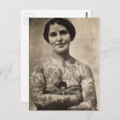 バタフライタトゥーガール ポストカード (正面/裏面)