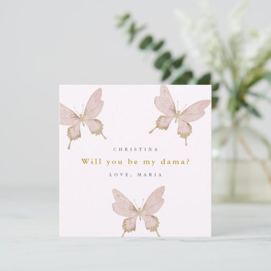 バタフライダマプロポーザルキンセアニェラ独自の文字 招待状 (スタンド正面)