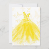 バタフライダンスイエロースパークルドレスキンセアニラ 招待状 (裏面)