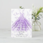 バタフライダンスパープルドレススウィート16パーティー 招待状 (スタンド正面)