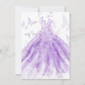 バタフライダンスパープルドレススウィート16パーティー 招待状 (裏面)
