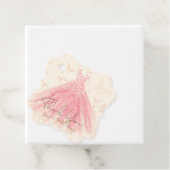 バタフライダンスピーチスパークルドレスブライダルシャワー フェイバータグ (インサイチュ)